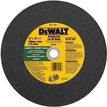 12 IN. x 1/8 IN. x 1 IN Abrasive Concrete/Masonry Cutting Wheel