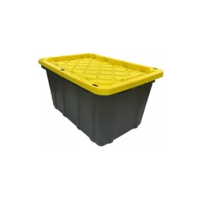 40 Gallon Tough Tote with Lid - Black & Yellow