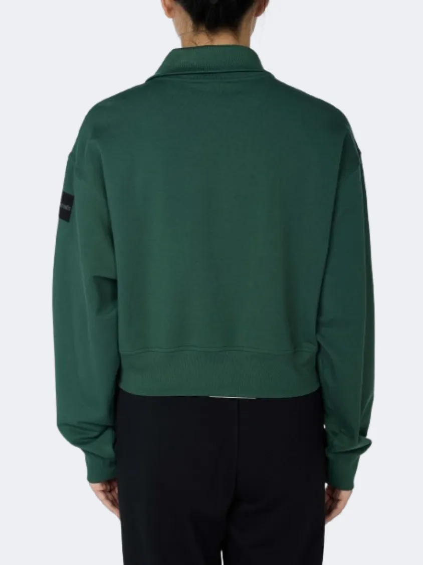 Anta Iconic Knit Women Lifestyle Sweatshirt Dark Green