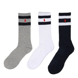 Athletic Crew Sock 3-pack White/Grey/Cruise Nvy